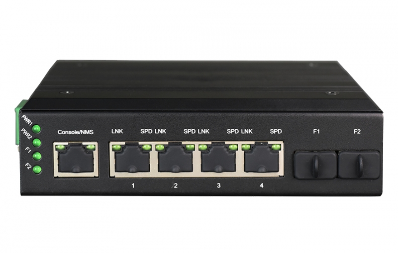 網管型 工業級4路千兆電口（1+1光纖備份）物理隔離交換機